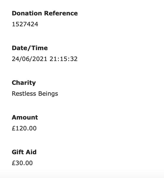 5th donation - £150 (A total of £710 donated!)