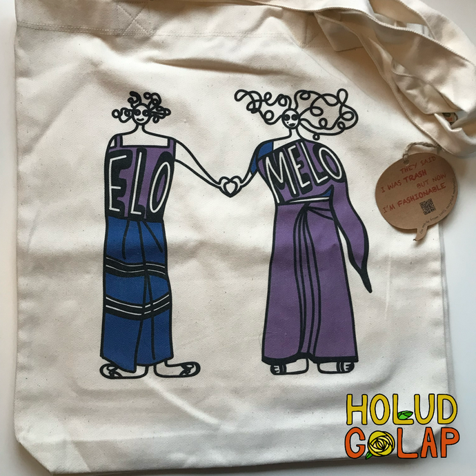 100% Recycled Bangla Premium Tote Bag  | “Elo Melo” Couple