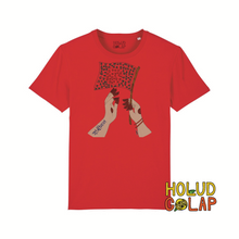 Load image into Gallery viewer, Red Henna x Holud Golap Collection | Shadhinota | Premium 100% Organic Cotton Unisex Bangla Chari-Tee
