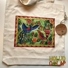 Load image into Gallery viewer, Nuah&#39;s Studio x Holud Golap Collection | 100% Recycled Bangla Premium Tote Bag  | Rickshaw Art
