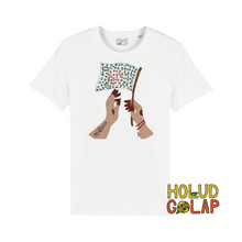 Load image into Gallery viewer, Red Henna x Holud Golap Collection | Shadhinota | Premium 100% Organic Cotton Unisex Bangla Chari-Tee
